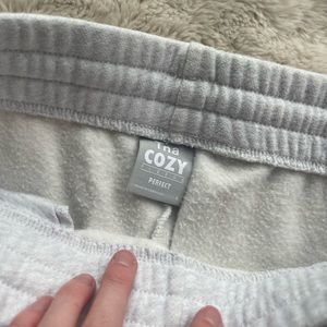 Aritzia TNA sweatpants/joggers cozy perfect fleece Heather gray